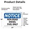 Signmission Non-Road Diesel Fuel Only OSHA Notice Sign, Vinyl Decal, 24in W x 18in L, 2PK OS-2PACK-NS-D-1824-L-15114 - alternate 2